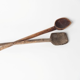 Antique 18th century primitive wooden spoons 